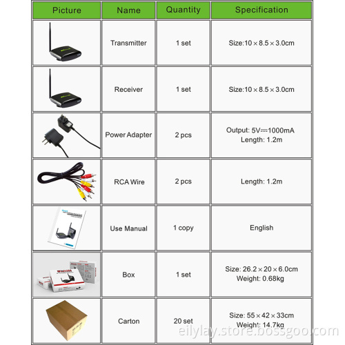 PAKITE 2.4G CCTV Camera Long Range Video Transmitter Wireless Sharing